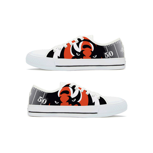 Women's Cincinnati Bengals Low Top Canvas Sneakers 003