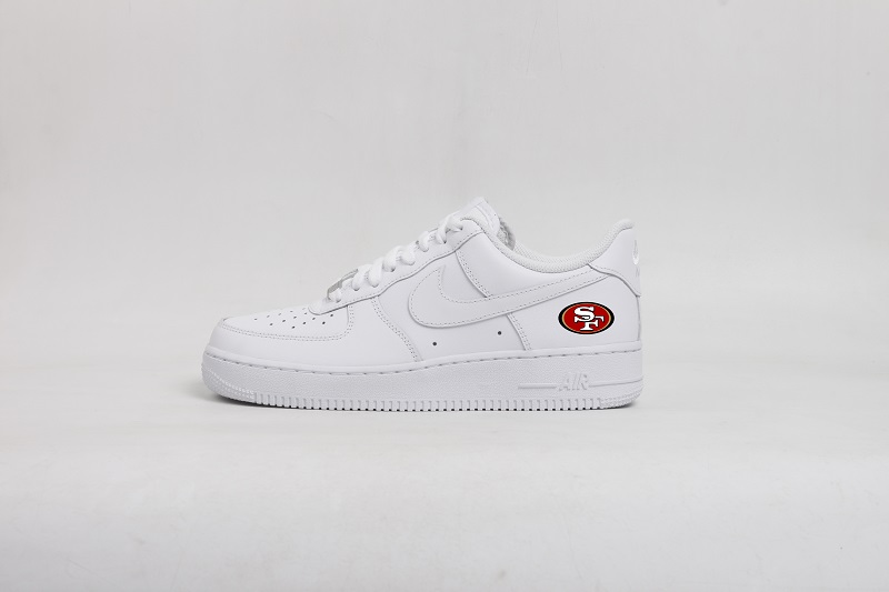 Women's San Francisco 49ers Air Force 1 White Shoes 001 Women's San Francisco 49ers Air Force 1 White Shoes 001