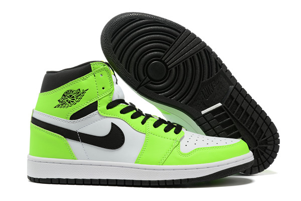 Women's Running Weapon Air Jordan 1 Green/White Shoes 0196 Women's Running Weapon Air Jordan 1 Green/White Shoes 0196