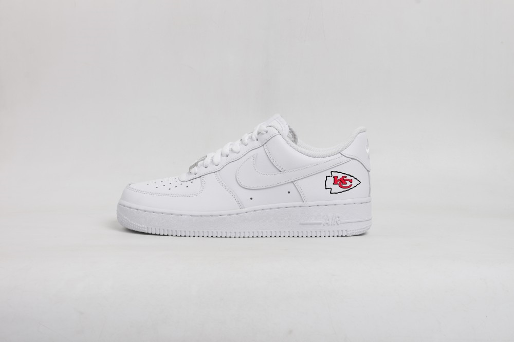 Women's Kansas City Chiefs Air Force 1 White Shoes 001