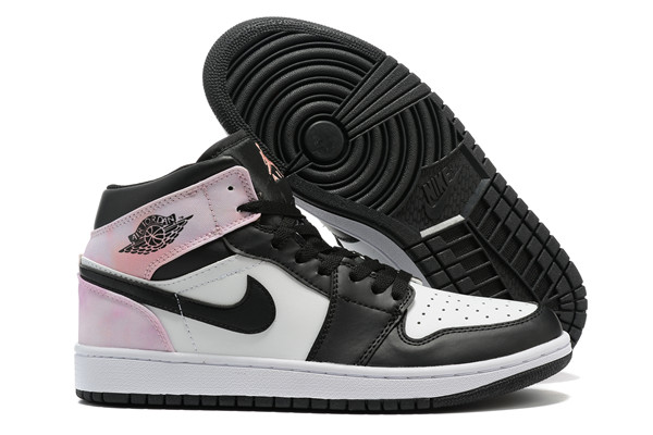 Women's Running Weapon Air Jordan 1 Pink/White/Black Shoes 0194 Women's Running Weapon Air Jordan 1 Pink/White/Black Shoes 0194