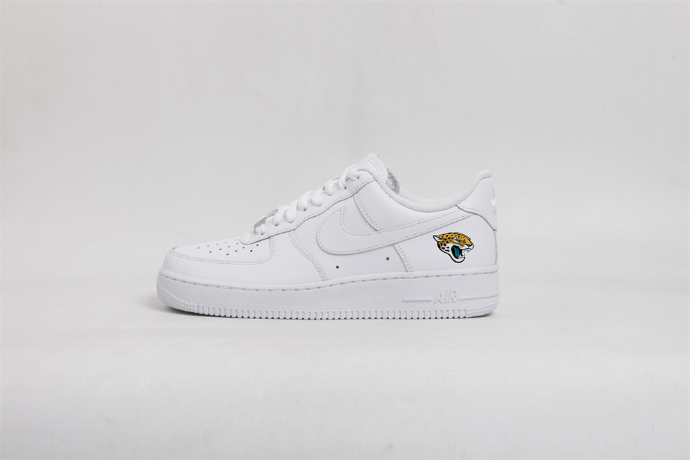 Women's Jacksonville Jaguars Air Force 1 White Shoes 001 Women's Jacksonville Jaguars Air Force 1 White Shoes 001