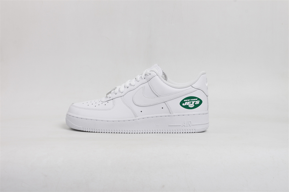 Women's New York Jets Air Force 1 White Shoes 001 Women's New York Jets Air Force 1 White Shoes 001