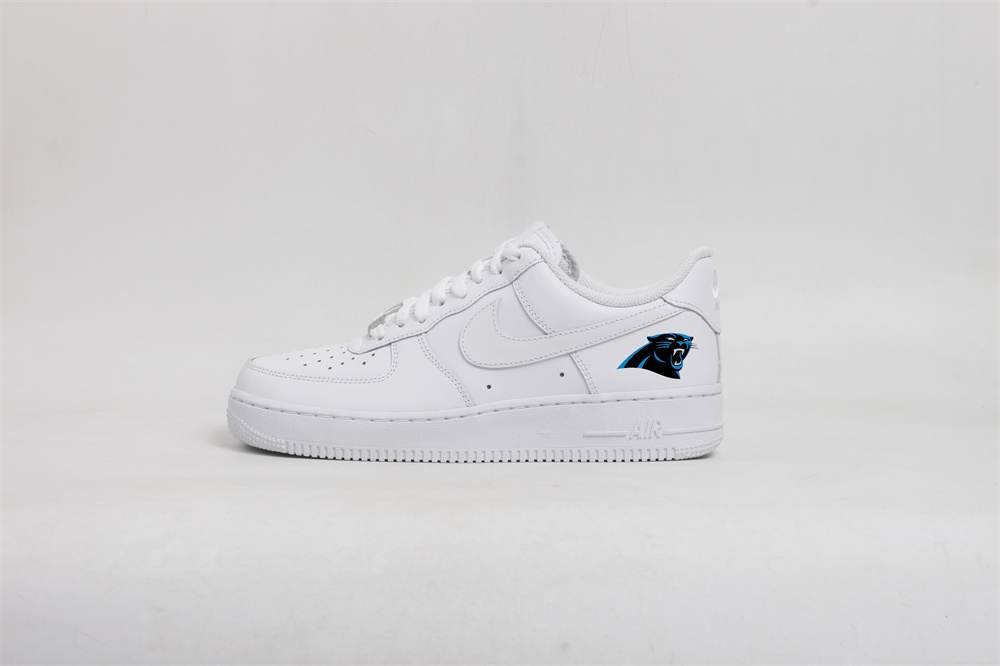 Women's Carolina Panthers Air Force 1 White Shoes 001 Women's Carolina Panthers Air Force 1 White Shoes 001