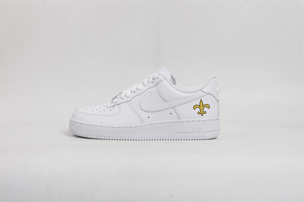 Women's New Orleans Saints Air Force 1 White Shoes 001 Women's New Orleans Saints Air Force 1 White Shoes 001