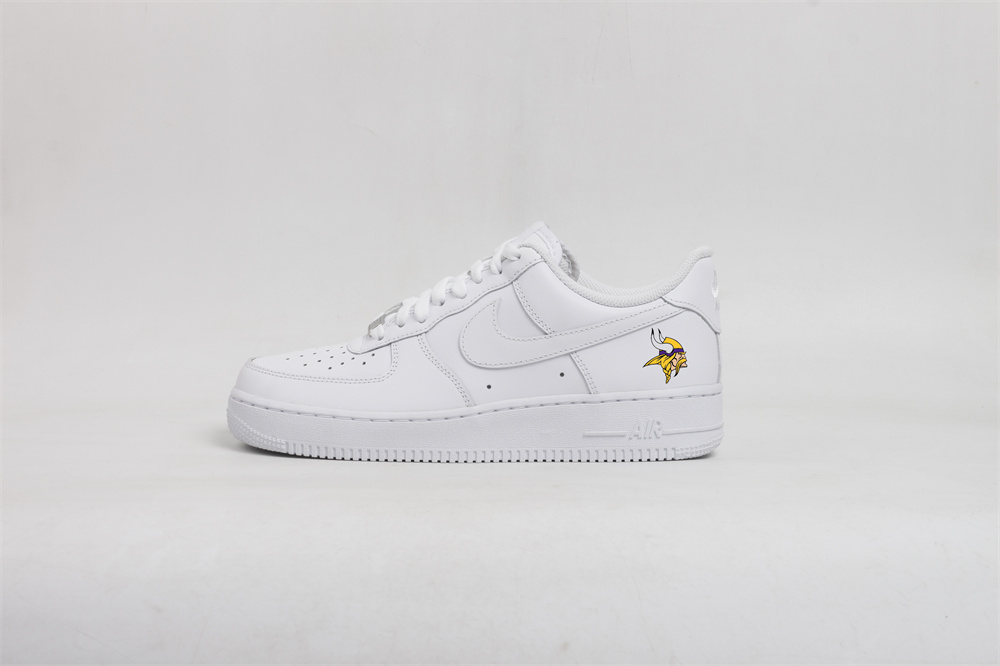 Women's Minnesota Vikings Air Force 1 White Shoes 001 Women's Minnesota Vikings Air Force 1 White Shoes 001