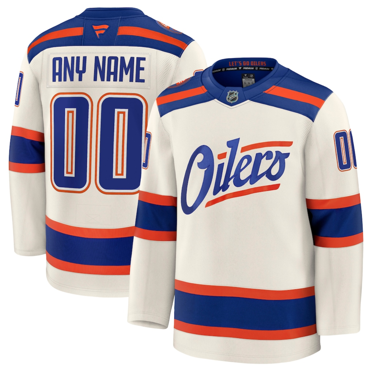 Men's Edmonton Oilers Custom Light Beige Alternate Stitched Hockey Jersey Men's Edmonton Oilers Custom Light Beige Alternate Stitched Hockey Jersey