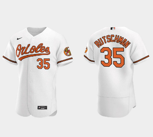 Men's Baltimore Orioles #35 Adley Rutschman White Flex Base Stitched Baseball Jersey Men's Baltimore Orioles #35 Adley Rutschman White Flex Base Stitched Baseball Jersey
