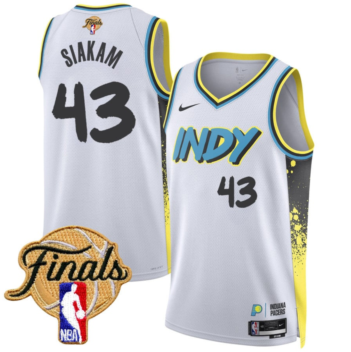 Men's Indiana Pacers #43 Pascal Siakam White 2024/25 City Edition Stitched Basketball Jersey