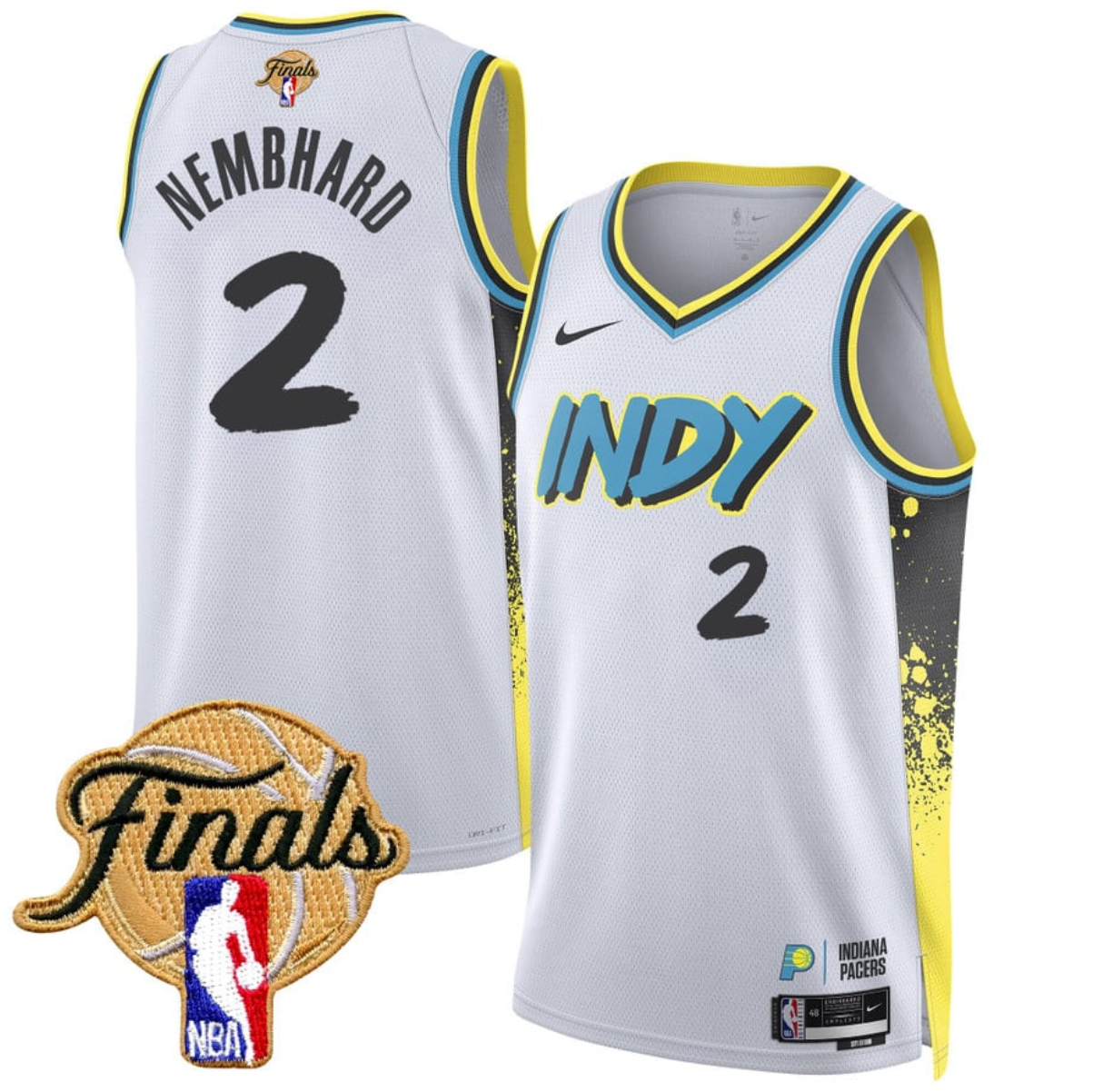 Men's Indiana Pacers #2 Andrew Nembhard White 2024/25 City Edition Stitched Basketball Jersey