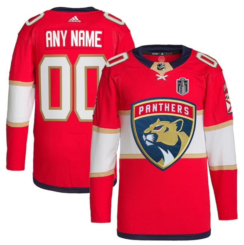 Men's Florida Panthers Custom Red 2024 Stanley Cup Final Patch Stitched Jersey Men's Florida Panthers Custom Red 2024 Stanley Cup Final Patch Stitched Jersey