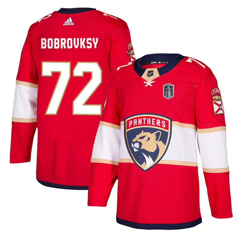 Men's Florida Panthers #72 Sergei Bobrovsky Red 2024 Stanley Cup Final Patch Stitched Jersey Men's Florida Panthers #72 Sergei Bobrovsky Red 2024 Stanley Cup Final Patch Stitched Jersey