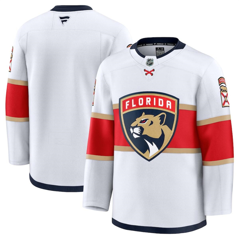 Men's Florida Panthers Blank White 2024-25 Away Stitched Hockey Jersey Men's Florida Panthers Blank White 2024-25 Away Stitched Hockey Jersey