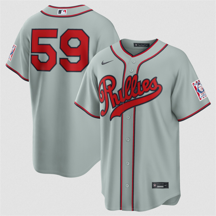 Men's Philadelphia Phillies #59 Jhoan Duran Gray 2026 Field of Dreams Stadium Stitched Baseball Jersey
