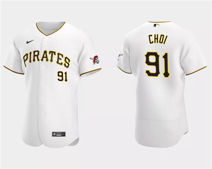 Men's Pittsburgh Pirates #91 Ji Man Choi White Flex Base Stitched Baseball Jersey Men's Pittsburgh Pirates #91 Ji Man Choi White Flex Base Stitched Baseball Jersey