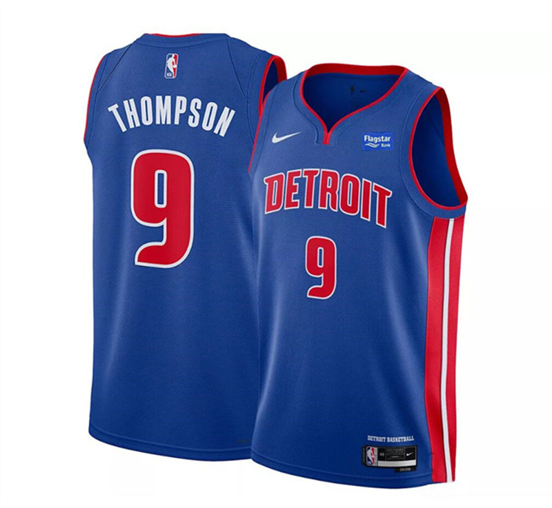 Men's Detroit Pistons #9 Ausar Thompson Blue Icon Edition Stitched Basketball Jersey Men's Detroit Pistons #9 Ausar Thompson Blue Icon Edition Stitched Basketball Jersey