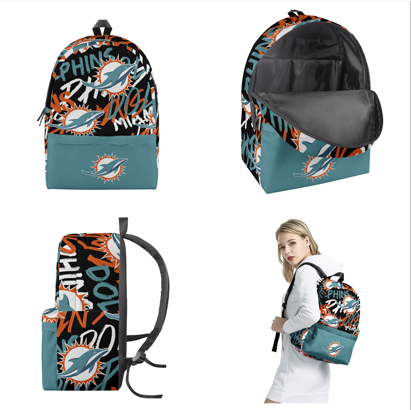 Miami Dolphins All Over Print Polyester Backpack 001 Miami Dolphins All Over Print Polyester Backpack 001