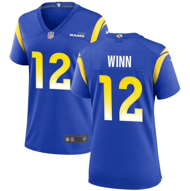Women's Los Angeles Rams #12 Dresser Winn Blue Stitched Game Jersey(Run Small) Women's Los Angeles Rams #12 Dresser Winn Blue Stitched Game Jersey(Run Small)