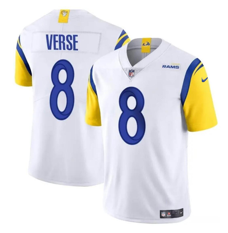 Youth Los Angeles Rams #8 Jared Verse White 2024 Draft Vapor Untouchable Stitched Football Jersey Youth Los Angeles Rams #8 Jared Verse White 2024 Draft Vapor Untouchable Stitched Football Jersey