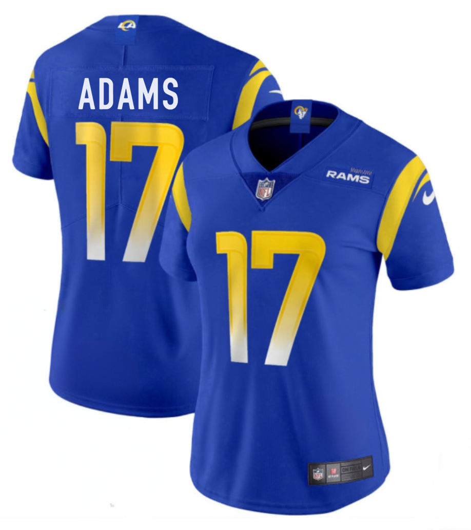 Women's Los Angeles Rams #17 Davante Adams Blue Vapor Untouchable Limited Stitched Jersey(Run Small)
