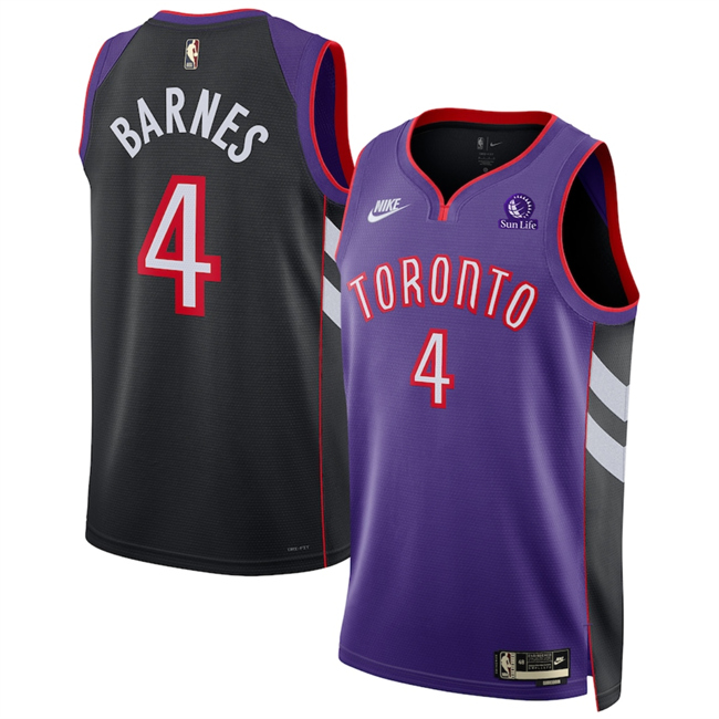 Men's Toronto Raptors #4 Scottie Barnes Purple 2024/25 Classic Edition Swingman Stitched Basketball Jersey Men's Toronto Raptors #4 Scottie Barnes Purple 2024/25 Classic Edition Swingman Stitched Basketball Jersey