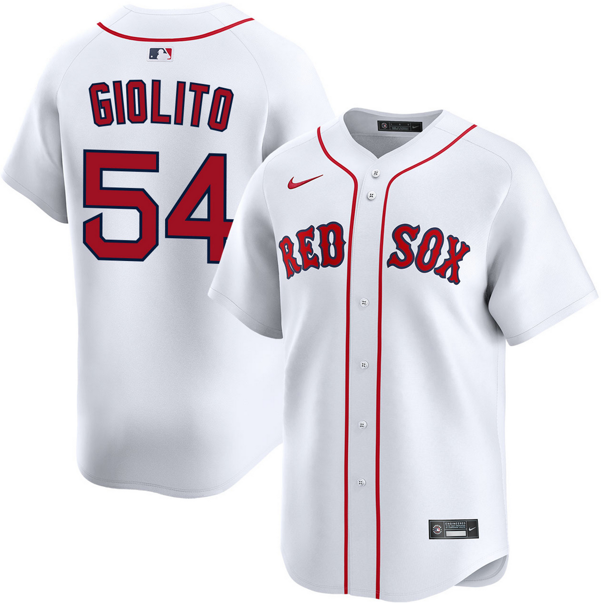 Men's Boston Red Sox #54 Lucas Giolito White 2024 Home Limited Stitched Baseball Jersey Men's Boston Red Sox #54 Lucas Giolito White 2024 Home Limited Stitched Baseball Jersey