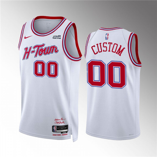 Men's Houston Rockets Active Player Custom White 2023/24 City Edition Stitched Jersey Men's Houston Rockets Active Player Custom White 2023/24 City Edition Stitched Jersey