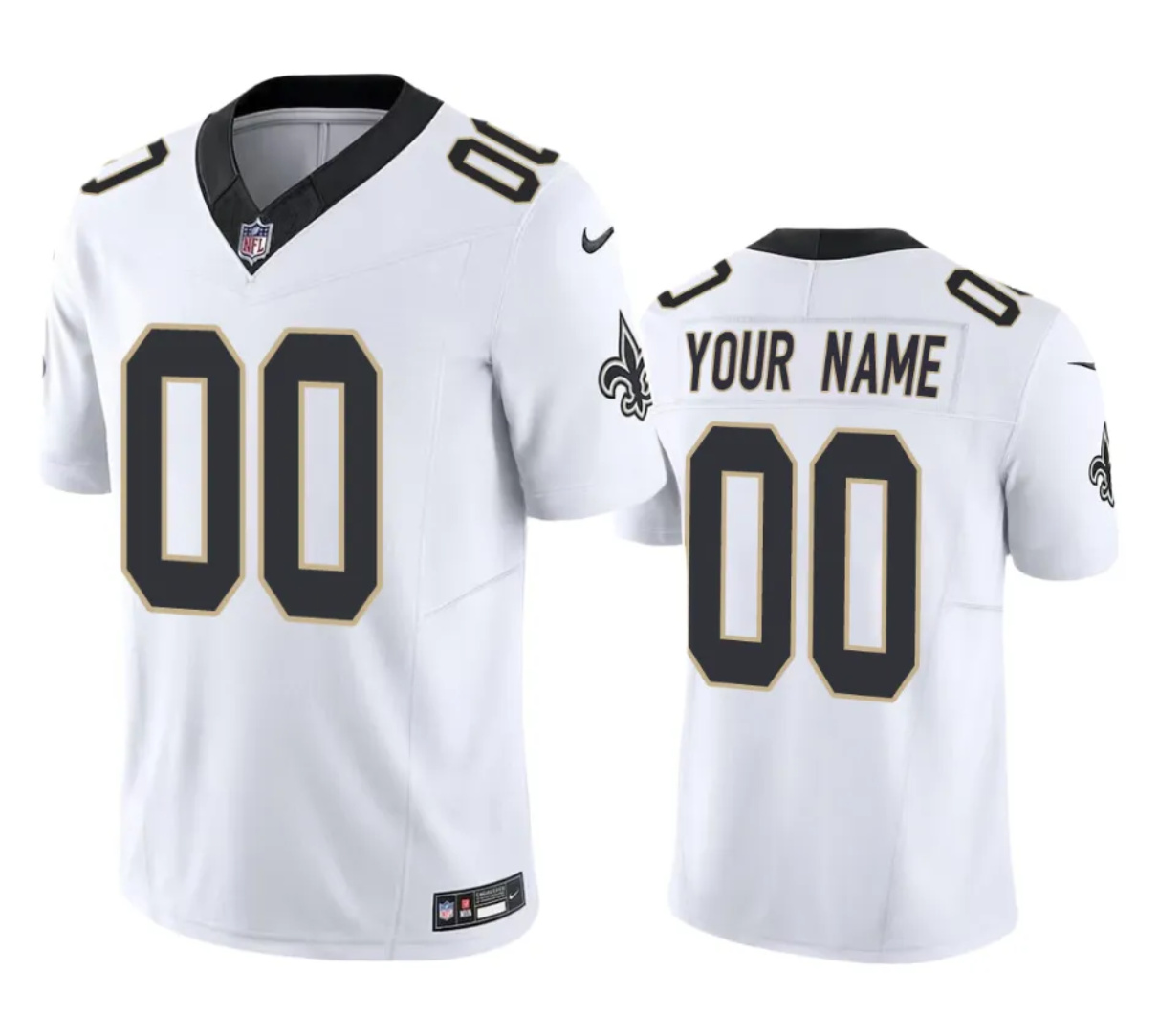 Youth New Orleans Saints Active Player Custom White 2023 F.U.S.E Vapor Limited Stitched Football Jersey Youth New Orleans Saints Active Player Custom White 2023 F.U.S.E Vapor Limited Stitched Football Jersey