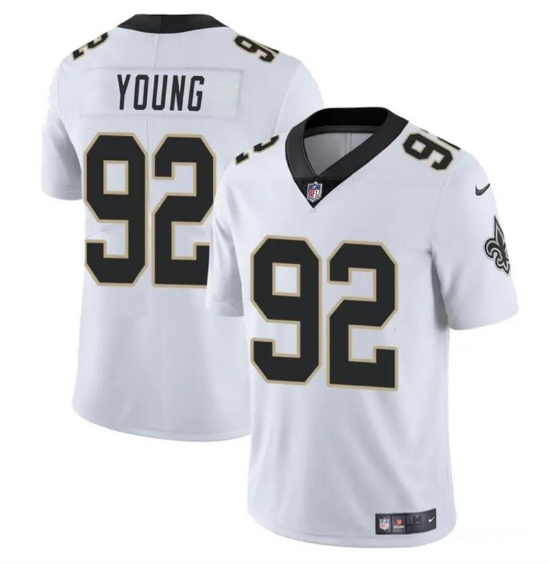 Youth New Orleans Saints #92 Chase Young White Vapor Limited Stitched Football Jersey Youth New Orleans Saints #92 Chase Young White Vapor Limited Stitched Football Jersey