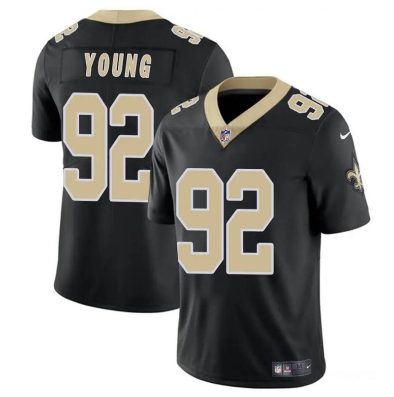 Youth New Orleans Saints #92 Chase Young Black Vapor Limited Stitched Football Jersey Youth New Orleans Saints #92 Chase Young Black Vapor Limited Stitched Football Jersey