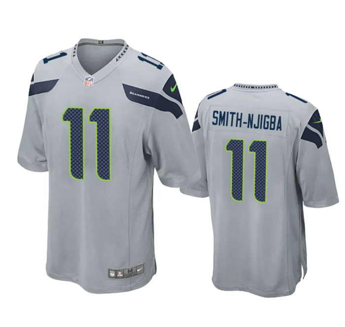 Youth Seattle Seahawks #11 Jaxon Smith-Njigba Grey Stitched Game Jersey Youth Seattle Seahawks #11 Jaxon Smith-Njigba Grey Stitched Game Jersey