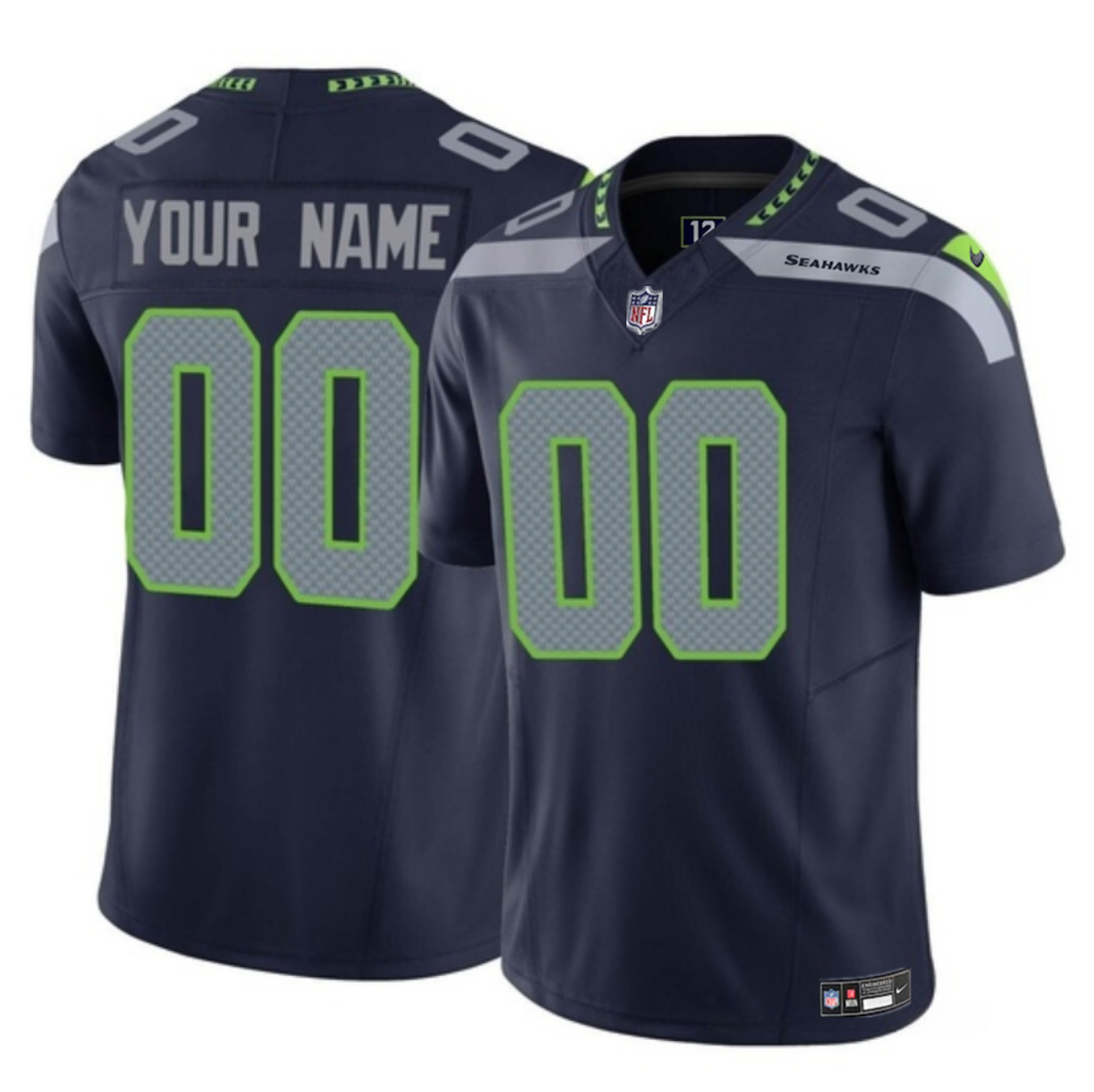 Youth Seattle Seahawks Active Player Custom Navy 2023 F.U.S.E Vapor Limited Stitched Football Jersey Youth Seattle Seahawks Active Player Custom Navy 2023 F.U.S.E Vapor Limited Stitched Football Jersey
