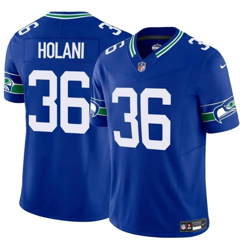 Youth Seattle Seahawks #36 George Holani Royal 2024 F.U.S.E Throwback Vapor Limited Stitched Football Jersey Youth Seattle Seahawks #36 George Holani Royal 2024 F.U.S.E Throwback Vapor Limited Stitched Football Jersey