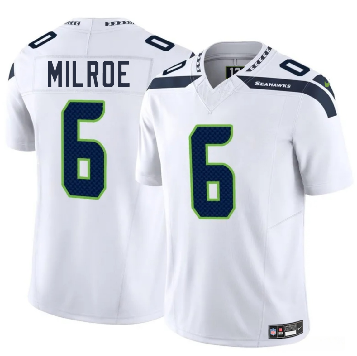 Youth Seattle Seahawks #6 Jalen Milroe White 2025 Draft F.U.S.E. Vapor Untouchable Limited Stitched Football Jersey Youth Seattle Seahawks #6 Jalen Milroe White 2025 Draft F.U.S.E. Vapor Untouchable Limited Stitched Football Jersey