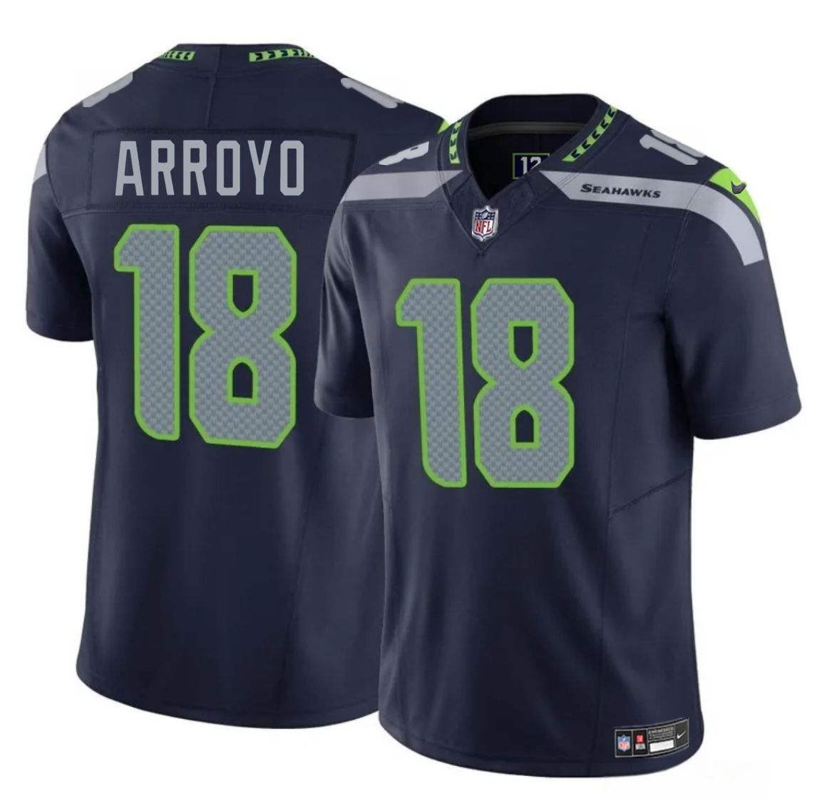 Youth Seattle Seahawks #18 Elijah Arroyo Navy 2025 Draft F.U.S.E Vapor Limited Stitched Football Jersey Youth Seattle Seahawks #18 Elijah Arroyo Navy 2025 Draft F.U.S.E Vapor Limited Stitched Football Jersey