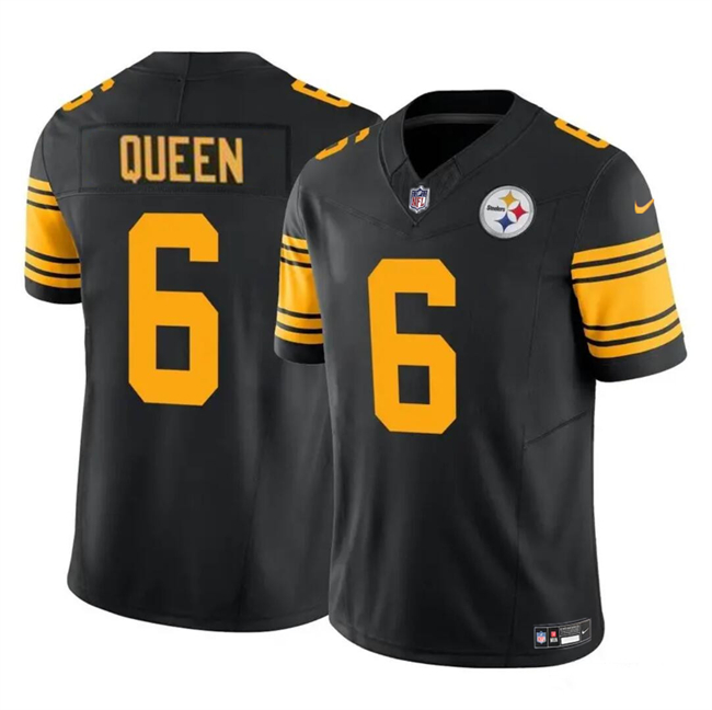 Youth Pittsburgh Steelers #6 Patrick Queen Black 2023 F.U.S.E. Color Rush Limited Stitched Football Jersey Youth Pittsburgh Steelers #6 Patrick Queen Black 2023 F.U.S.E. Color Rush Limited Stitched Football Jersey