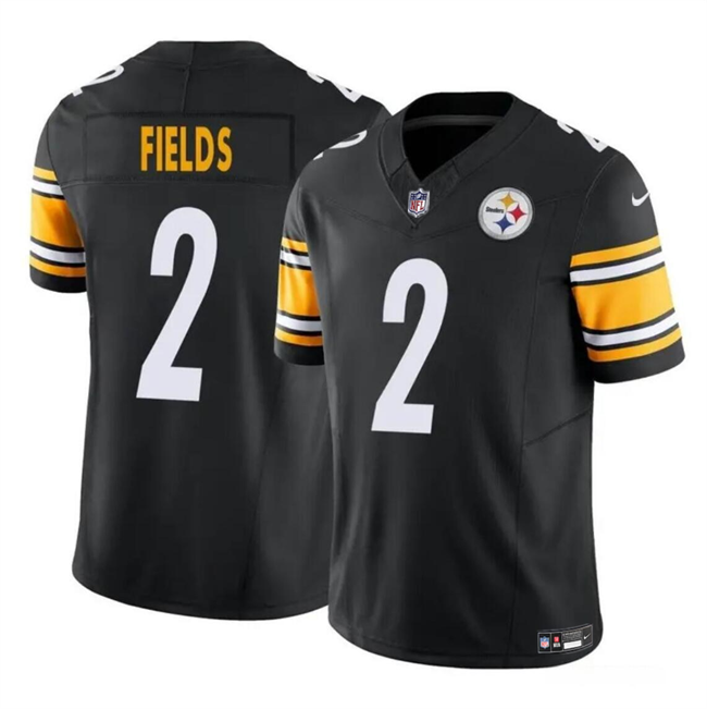Youth Pittsburgh Steelers #2 Justin Fields Black 2023 F.U.S.E. Vapor Untouchable Limited Stitched Football Jersey Youth Pittsburgh Steelers #2 Justin Fields Black 2023 F.U.S.E. Vapor Untouchable Limited Stitched Football Jersey