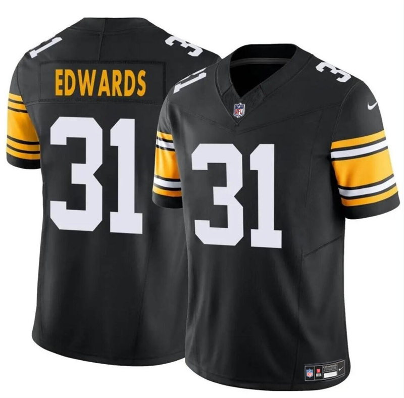 Youth Pittsburgh Steelers #31 Daijun Edwards Black 2024 F.U.S.E. Alternate Vapor Untouchable Limited Stitched Football Jersey Youth Pittsburgh Steelers #31 Daijun Edwards Black 2024 F.U.S.E. Alternate Vapor Untouchable Limited Stitched Football Jersey