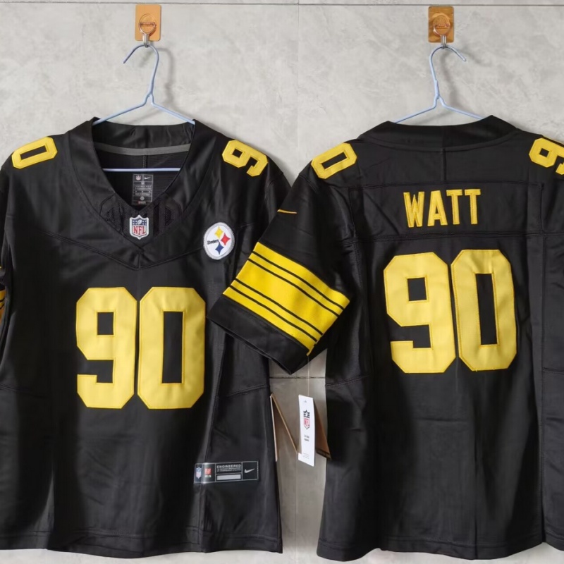 Youth Pittsburgh Steelers #90 T. J. Watt Black F.U.S.E. Color Rush Untouchable Limited Stitched Football Jersey