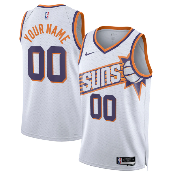 Men's Phoenix Suns Active Player Custom White Association Edition Stitched Basketball Jersey Men's Phoenix Suns Active Player Custom White Association Edition Stitched Basketball Jersey