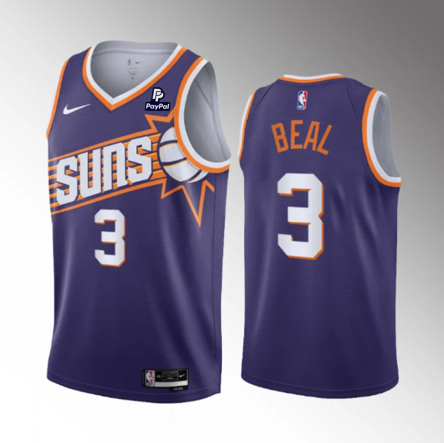 Men's Phoenix Suns #3 Bradley Beal Purple Icon Edition Stitched Basketball Jersey Men's Phoenix Suns #3 Bradley Beal Purple Icon Edition Stitched Basketball Jersey