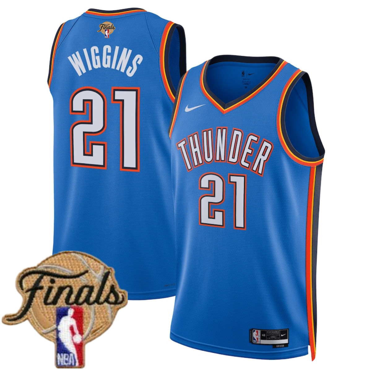 Men's Oklahoma City Thunder #21 Aaron Wiggins Blue 2025 Icon Edition Stitched Basketball Jersey Men's Oklahoma City Thunder #21 Aaron Wiggins Blue 2025 Icon Edition Stitched Basketball Jersey