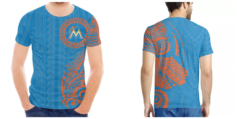 Men's Miami Marlins Blue T-Shirt Men's Miami Marlins Blue T-Shirt