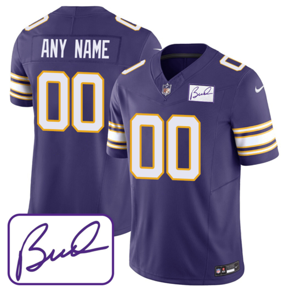 Youth Minnesota Vikings Active Player Custom Purple 2023 F.U.S.E. F.U.S.E. Bud Grant patch Limited Stitched Football Jersey Youth Minnesota Vikings Active Player Custom Purple 2023 F.U.S.E. F.U.S.E. Bud Grant patch Limited Stitched Football Jersey