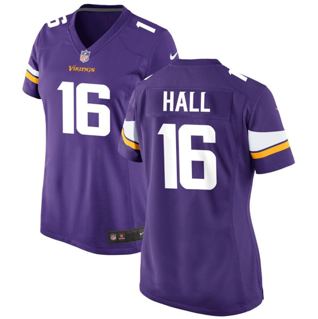Women's Minnesota Vikings #16 Jaren Hall Purple Stitched Jersey(Run Small) Women's Minnesota Vikings #16 Jaren Hall Purple Stitched Jersey(Run Small)