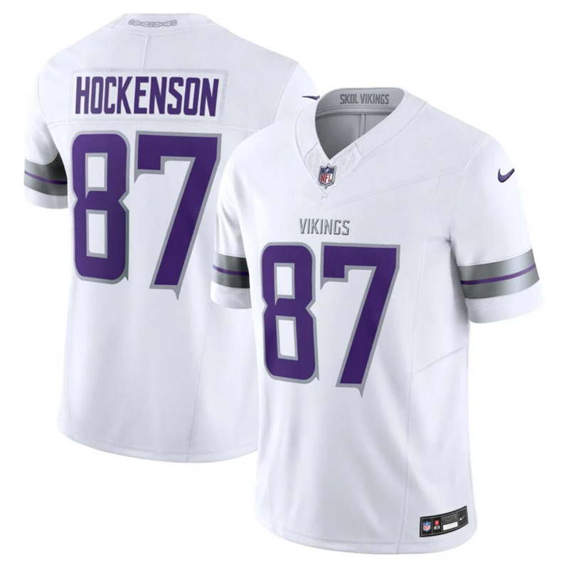 Youth Minnesota Vikings #87 T.J. Hockenson White F.U.S.E. Winter Warrior Limited Stitched Jersey Youth Minnesota Vikings #87 T.J. Hockenson White F.U.S.E. Winter Warrior Limited Stitched Jersey