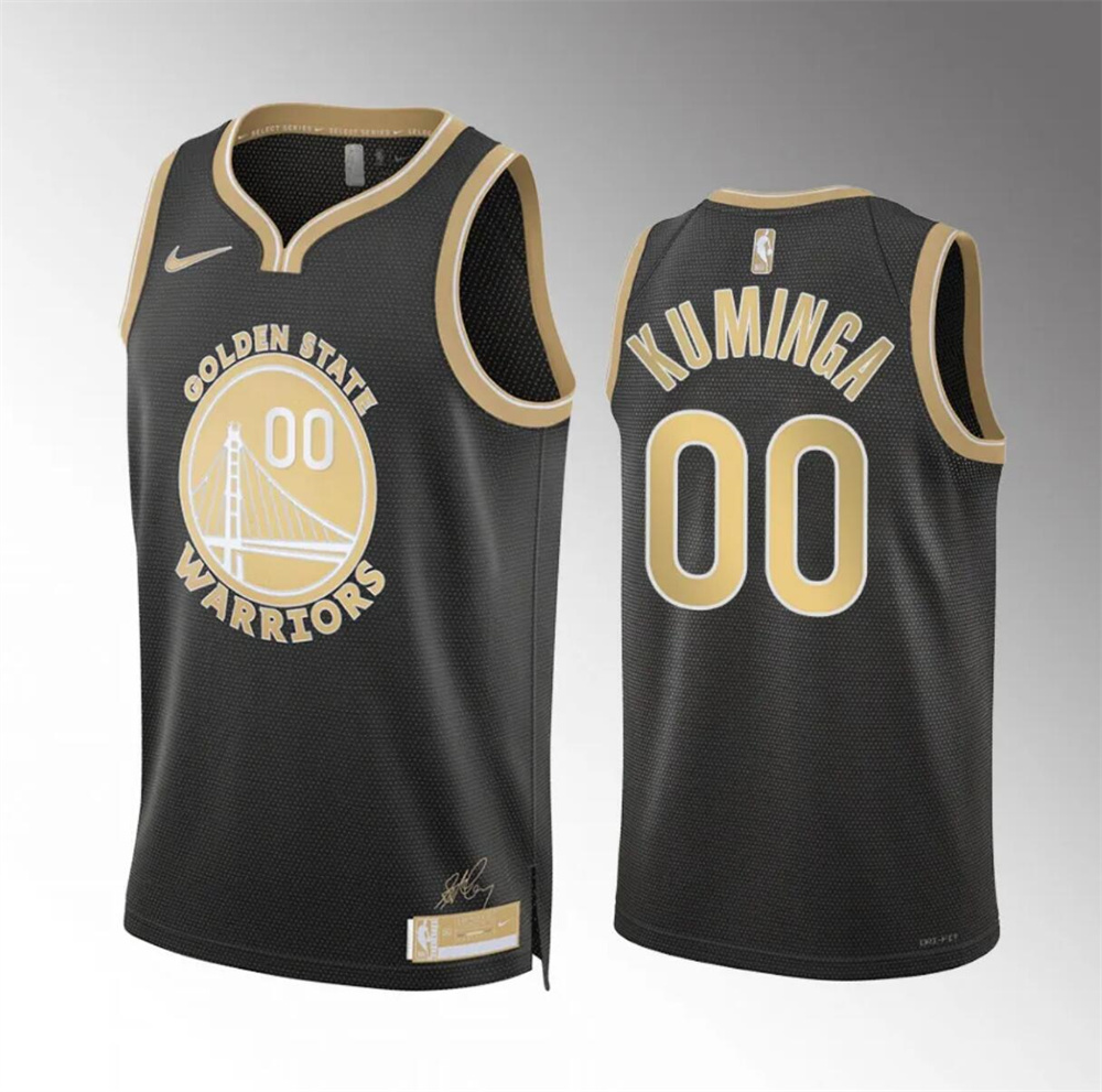 Men's Golden State Warriors #00 Jonathan Kuminga Black 2024 Select Series Stitched Basketball Jersey Men's Golden State Warriors #00 Jonathan Kuminga Black 2024 Select Series Stitched Basketball Jersey