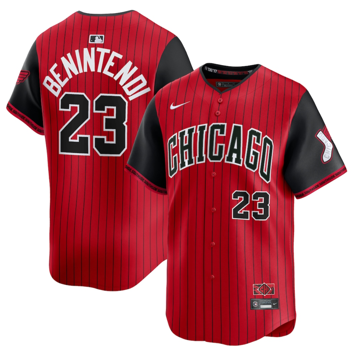 Youth Chicago White Sox #23 Andrew Benintendi Red/Black 2025 City Connect Limited Stitched Baseball Jersey