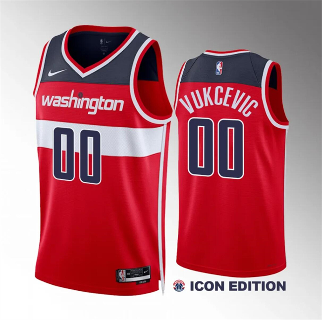 Men's Washington Wizards #00 Tristan Vukcevic White Association Edition Stitched Basketball Jersey