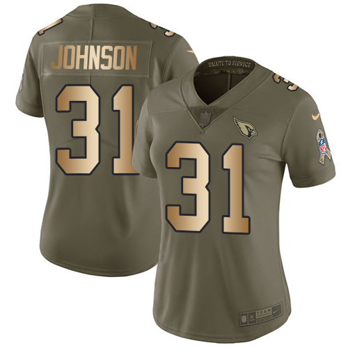 Nike Cardinals #31 David Johnson Olive/Gold Women's Stitched NFL Limited 2017 Salute to Service Jersey Nike Cardinals #31 David Johnson Olive/Gold Women's Stitched NFL Limited 2017 Salute to Service Jersey